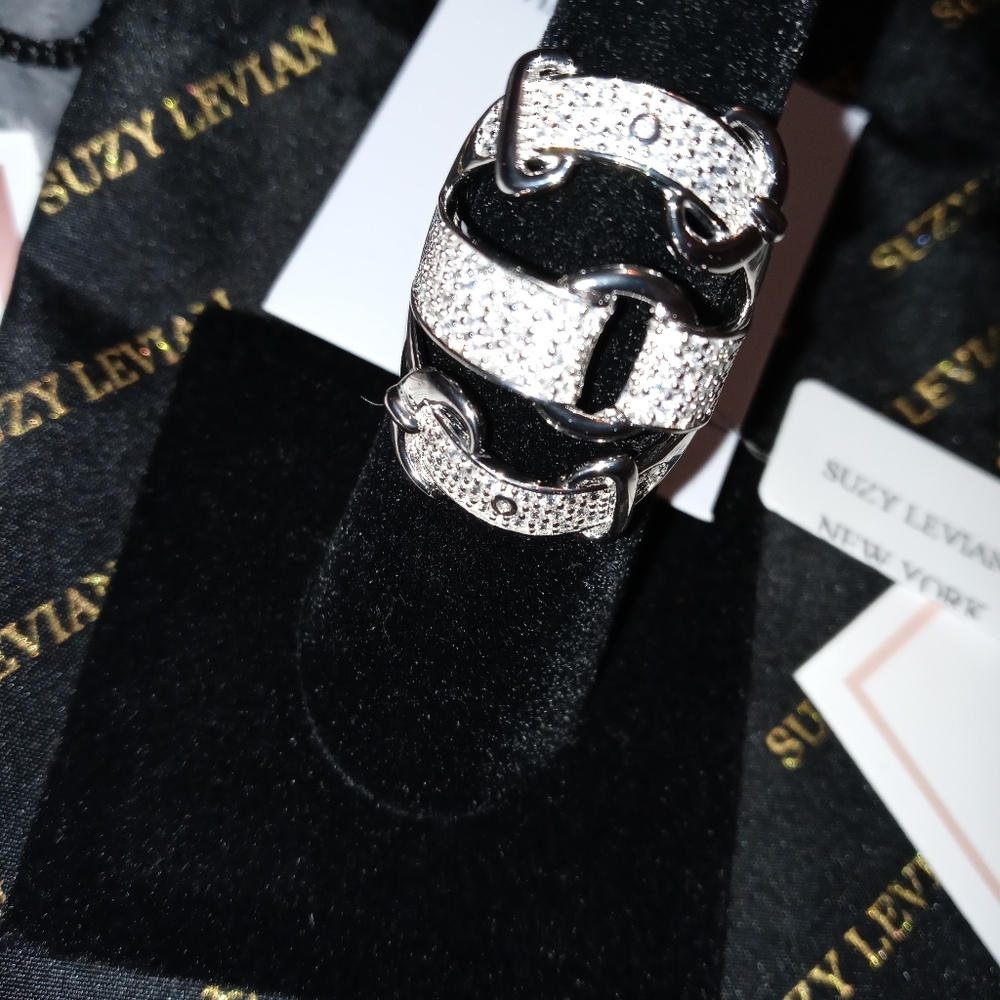 Sterling Silver CZ Triple Buckle Ring Size 7 NWT - Picture 11 of 15